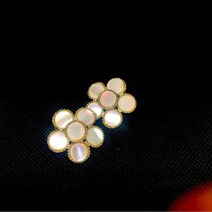 Vintage Flower Shell inlay clipped earring